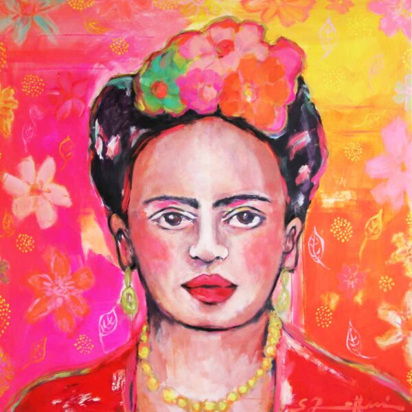 Kunstdruck von Frida Kahlo Bild Porträt. Gemalt von S. Rettenmaier.