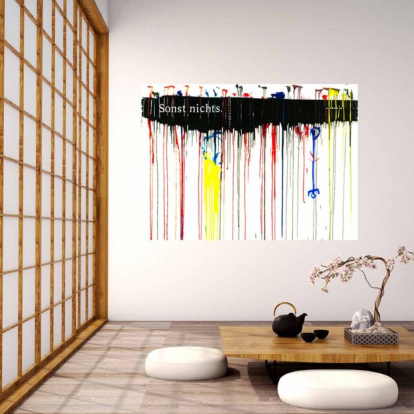 Leinwandbild modern mit farbigen Linien. Abstrakter Kunstdruck. Großes Wandbild XXL.