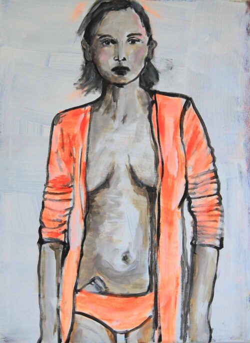 Modernes Gemälde Frau. Kunstvolles Acrylbild,